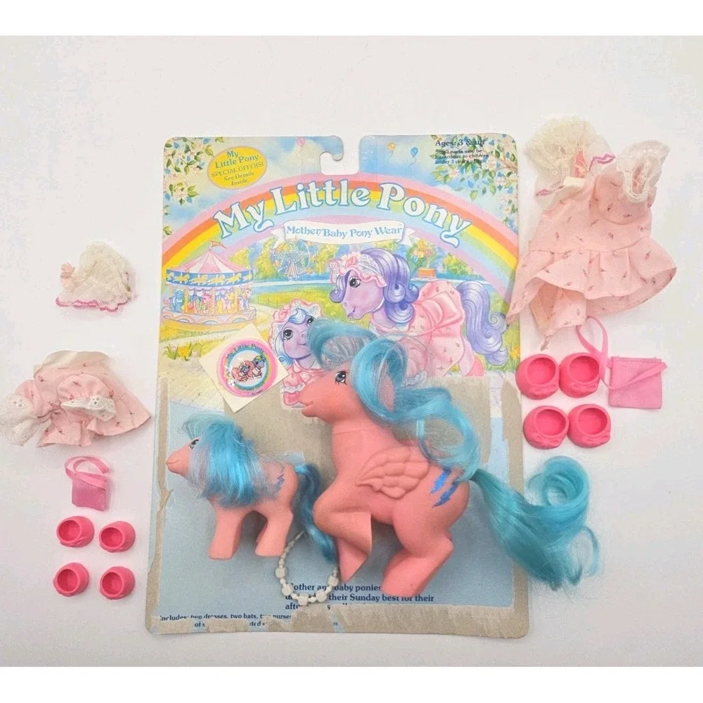 1985 My Little Pony Mother/Baby Pony Wear Sunday Stroll Outfits + Ponies U308